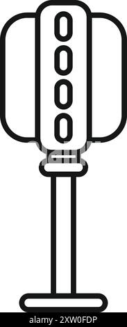 Outline style icon representing a parking sensor, a device helping drivers park their cars safely Stock Vector