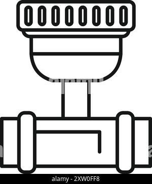 Water filter cartridge installing on pipeline for home cleaning service Stock Vector