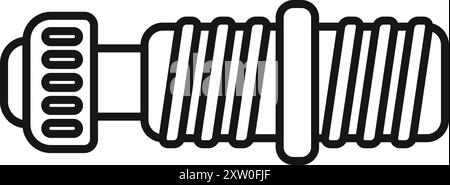 Metal screw element connecting detail icon, outline style Stock Vector