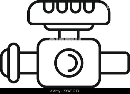 Line icon of a car turbo, perfect for websites and apps related to mechanics and car enthusiasts Stock Vector