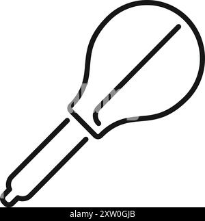 Simple line icon of an enema syringe, useful for websites and apps related to healthcare and medicine Stock Vector