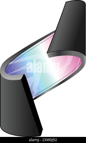 Modern black and pink sign curving up and showing a new event Stock Vector