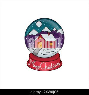Christmas Globe Isolated on white, Vector design, New Year, Celebrations Stock Vector