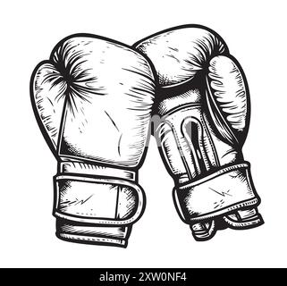 Boxing gloves sign, vector Boxing gloves, sketch boxing gloves. Boxing gloves illustration Stock Vector