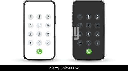 Smartphone dial button icon in flat style. Phone number pad vector illustration on isolated background. Telephone interface sign business concept. Stock Vector