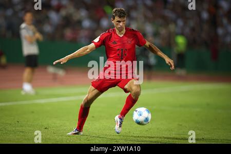 ULM, GERMANY - AUGUST 16: Thomas Mueller of Bayern runs with a ball Muenchen during the DFB-Pokal match between SSV Ulm 1846 and FC Bayern München at  on August 16, 2024 in Ulm, Germany. © diebilderwelt / Alamy Stock Stock Photo