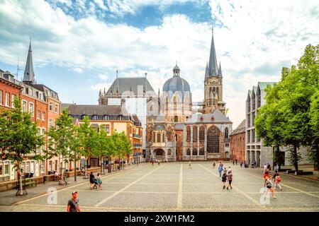 Old city of Aachen, Germany Stock Photo