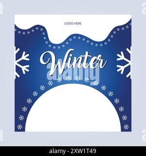 Winter Social Media Poster Stock Vector