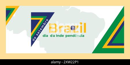 Brazil Independence Day Banner, 7 September, Creative Design Stock Vector