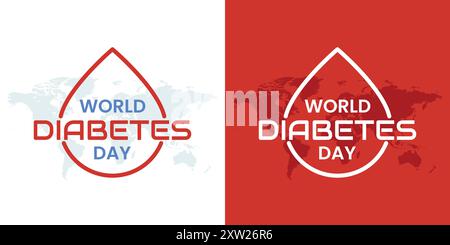 World Diabetes Day Poster Vector template, Blood test, Glucose meter Stock Vector