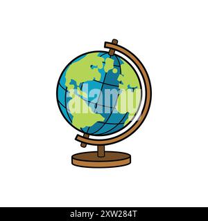 World Map Globe Icon, Clipart Stock Vector