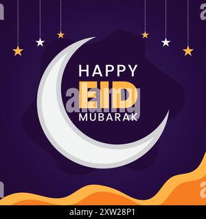 Eid Mubarak Greeting Card Stock Vector