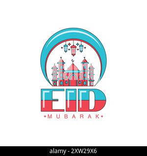 Eid Mubarak Greeting Card Stock Vector