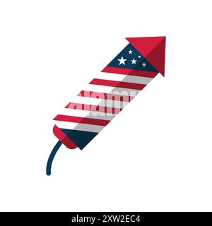 4th of July Rocket Symbol, Patriotic design Stock Vector