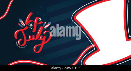 4th of July banner, Background, Independence day, America Stock Vector