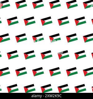Palestine Flag Pattern, Repeated, Texture, Background Stock Vector
