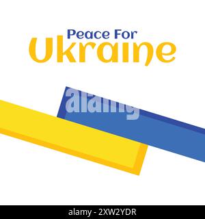 Peace for Ukraine flag design, Stop war, Russia and Ukraine war conflict, Vector design Stock Vector