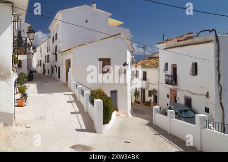 Fork between Waterwashed Houses in Altea, Alicante, Spain. Stock Photo