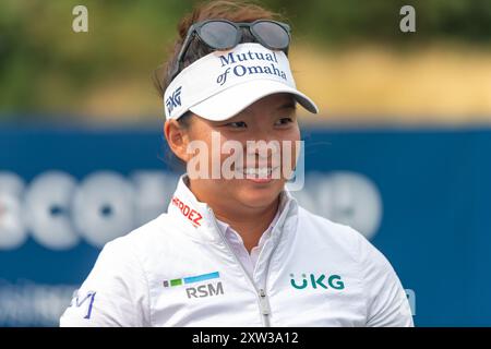 North Ayrshire, Scotland. 17th August 2024. Megan Khang during the 3rd round of the 2024 ISPS HANDA Women’s Scottish Open at Dundonald Links. Credit: Tim Gray/Alamy Live News Stock Photo