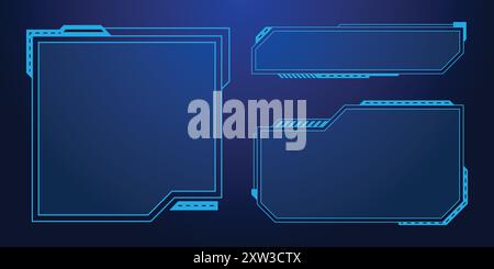 Gaming hud ui gui futuristic streaming screens Stock Vector