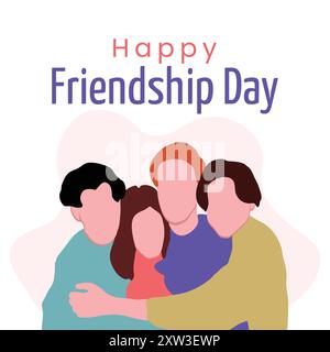 Happy Friendship Day Flat Design Stock Vector