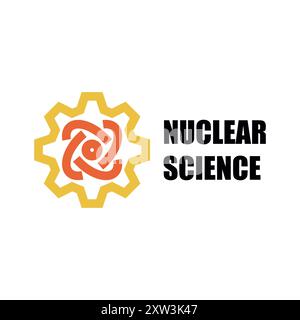Gear Atom Nuclear Science Sign Stock Vector