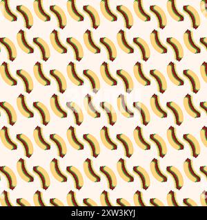 Hotdog Repeated Pattern Stock Vector