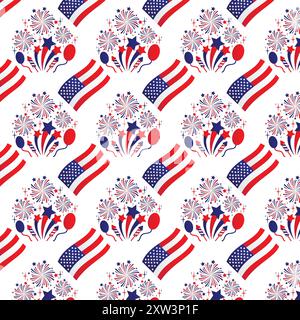 4th of July Seamless Pattern Stock Vector