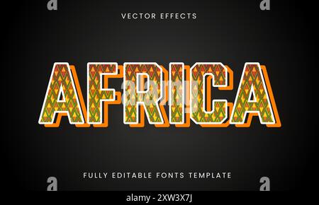 Africa Text Effect Editable Template Stock Vector