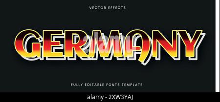 Germany Text Effect Editable Template Stock Vector