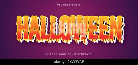 Halloween Text Effect Editable Template Stock Vector
