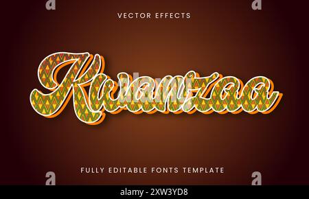 Kwanzaa Text Effect Editable Template Stock Vector
