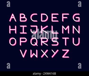 Pink Neon Font Vector Template Stock Vector
