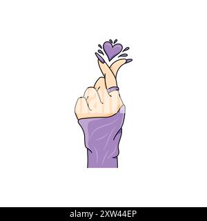 Hand making korean heart sign clipart Stock Vector