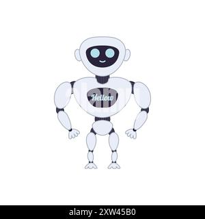 Smiling Robot Cartoon Character Stock Vector