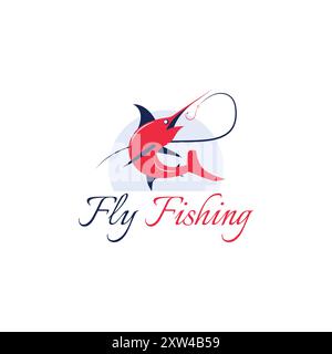 Fly Fishing Logo design concept Stock Vector