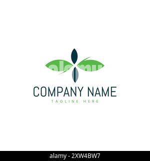 Green Leaves Logo design template Stock Vector