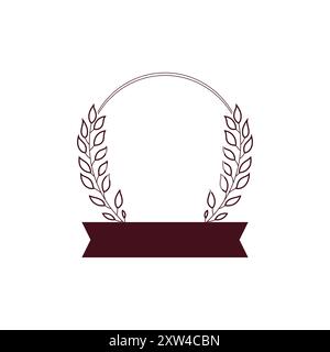 Laurel Wreath Logo Design - Elegant Award Symbol for Luxury and Achievement Stock Vector