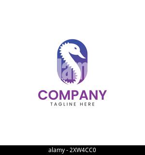 Modern Seahorse Logo design Stock Vector