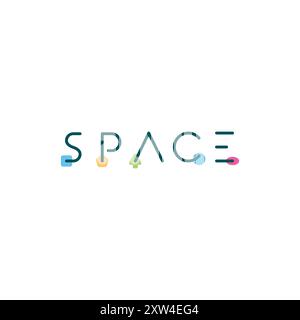 Creative Space Typography with Geometrical Shapes Stock Vector