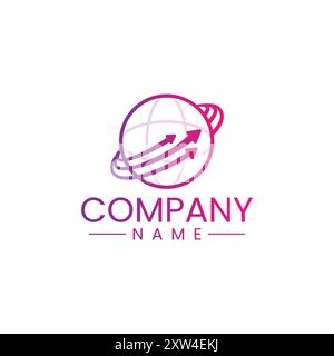 Creative Arrow Globe Logo Design - Innovative Global Business Icon Stock Vector
