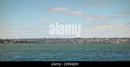 Juscelino Kubitschek bridge at lake Paranoa in Brasilia, DF, Brazil. Artificial lake. Stock Photo