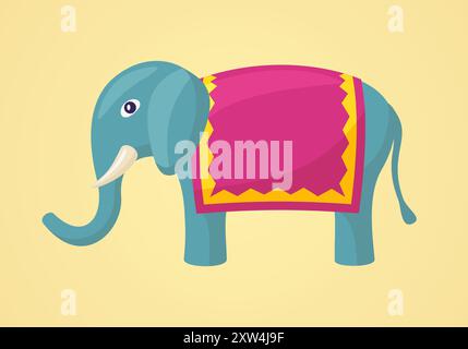 Elephant with copy space for your symbol on the fabric Stock Vector