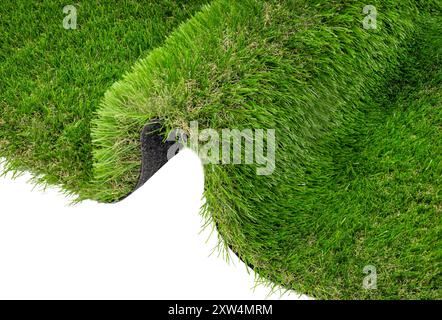 Rolled Artificial Grass Showing Textured Edges Stock Photo