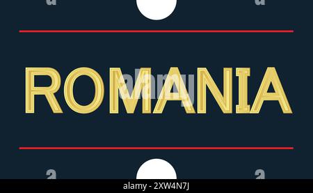 ROMANIA Sticker, Vector Illustration Abstract Editable image Stock Vector