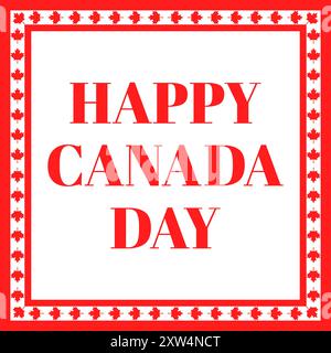 Happy Canada Day Poster, Social Media, Post, Template Stock Vector