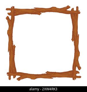Vintage Wooden Frame on white background Stock Vector