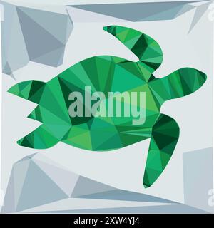 polygon turtle triangle shapes artwork logo abstract vector design Stock Vector