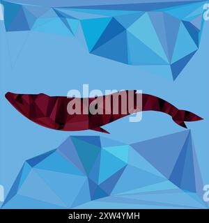 Polygon triangular shapes Whale fish abstract artwork logo modern design Stock Vector