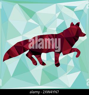 triangular fox polygon abstract illustration logo artwork design Stock Vector